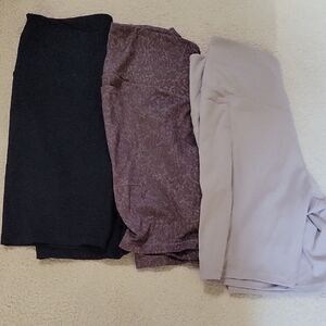 Set of Three Biker Shorts - Black, Brown, Tan